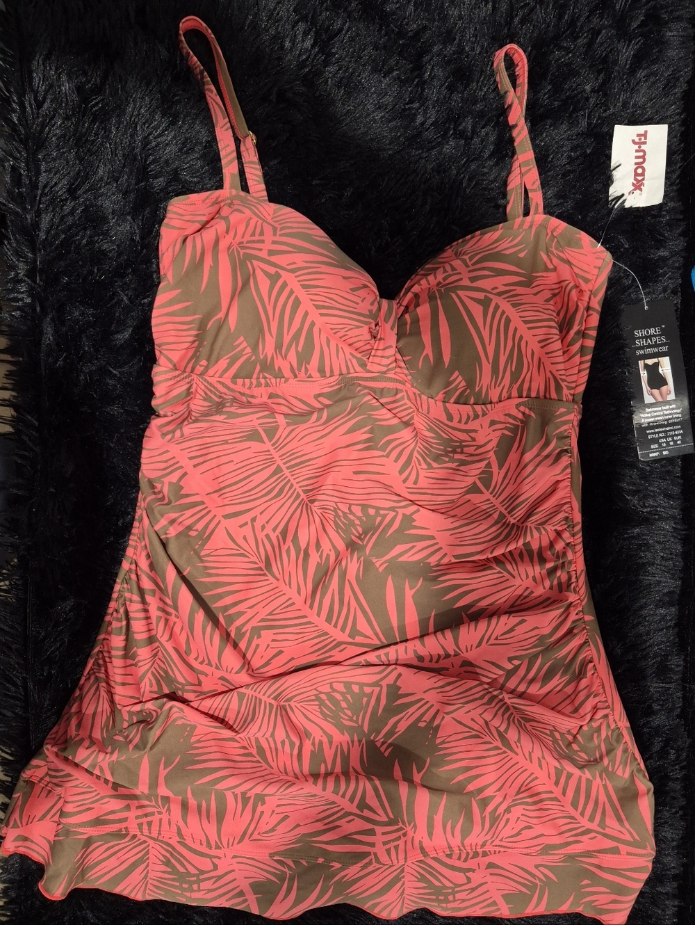 Girls Pink Tropical Print One-Piece Swimsuit